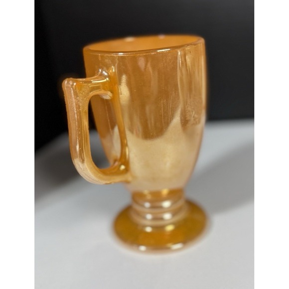 Vintage Fire King Peach Lustre Pedestal Mug - Picture 1 of 4